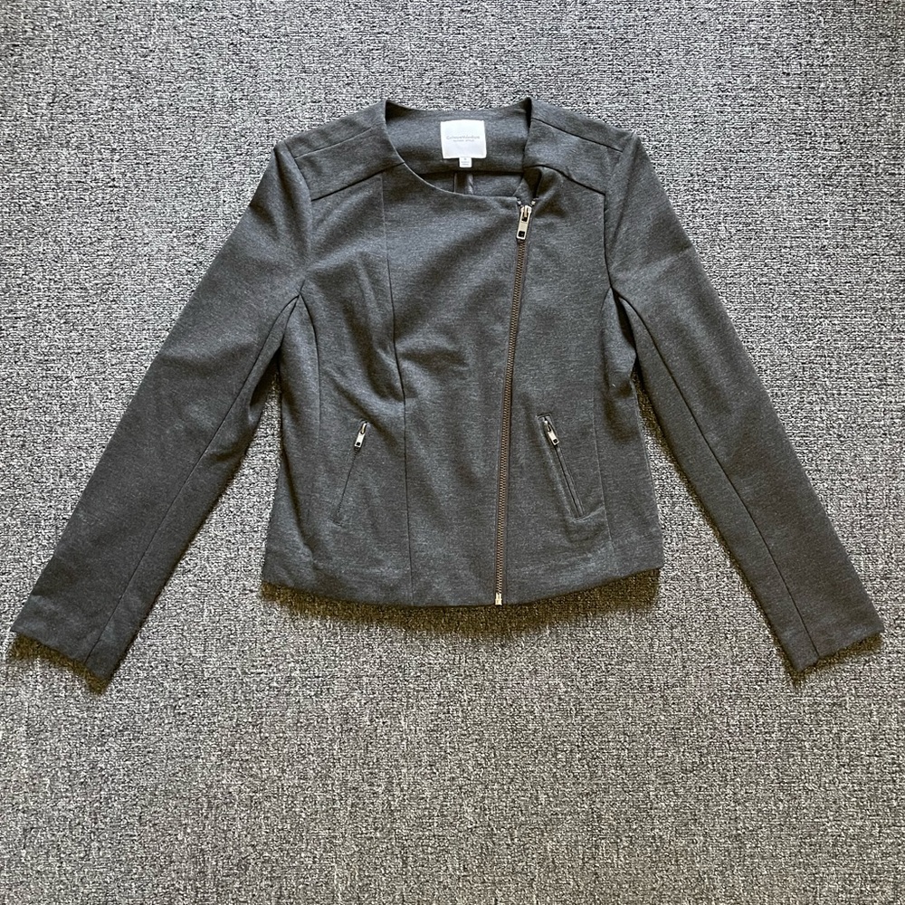 Catherine Malandrino runway moto style jacket. Grey. Size SMALL